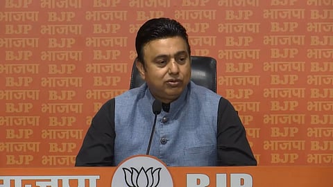BJP spokesperson and former Rajya Sabha MP Zafar Islam addressing a press conference in Delhi. 