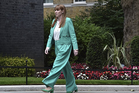 Incoming Deputy Prime Minister Angela Rayner arrives at Downing Street in London, Friday, July 5, 2024. 