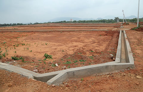 Real estate plots at A.J. Agraharam near Erra Matti Dibbalu in Visakhapatnam.