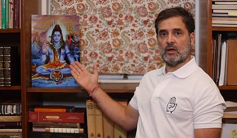 Leader of Opposition in Lok Sabha Rahul Gandhi speaks via a video message. 