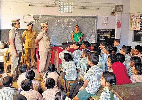 A total of 27 police officials visited 25 schools across Tirunelveli city as part of the awareness campaign 