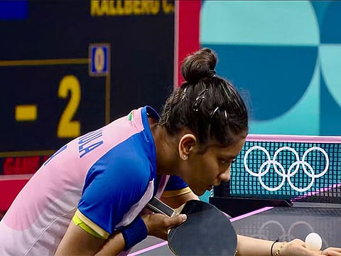 Sreeja Akula breezes past Swedish paddler Kallberg to move into the next round.