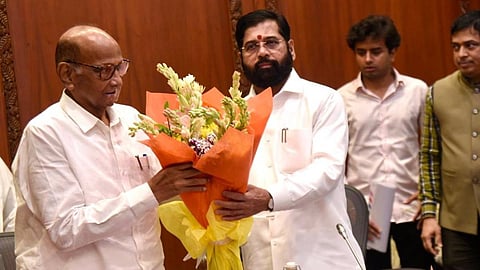 Maharashtra CM Eknath Shinde meets NCP-SCP chief Sharad Pawar