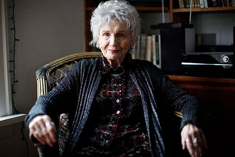 Canadian author Alice Munro is photographed during an interview in Victoria, B.C. Tuesday, Dec.10, 2013. 
