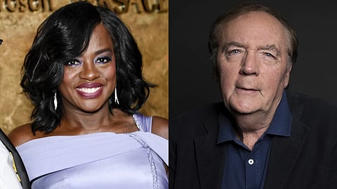Viola Davis appears at The Albies at the New York Public Library on Sept. 28, 2023, left, and author James Patterson poses for a portrait in New York on Aug. 30, 2016. Little, Brown and Company announced Tuesday that Davis and Patterson are collaborating on a novel, currently untitled and scheduled for 2025 or 2026, 