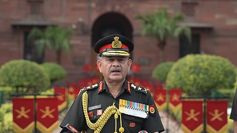 Army Chief Gen Upendra Dwivedi takes over as the new Chief of Army Staff at South Block in New Delhi on Monday. 