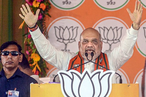 Union Home Minister Amit Shah speaks during the BJP's extended working committee meeting, in Ranchi, Saturday, July 20, 2024. 