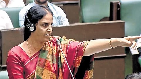Former minister P Sabitha Indra Reddy.