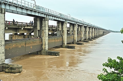 River Godavari flooding in Rajamahendravaram. 