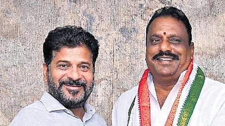 T Prakash Goud with CM A Revanth Reddy 
