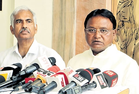 Chief Minister Mohan Charan Majhi briefing media persons  after the cabinet meeting at Lok Seva Bhawan on Wednesday 