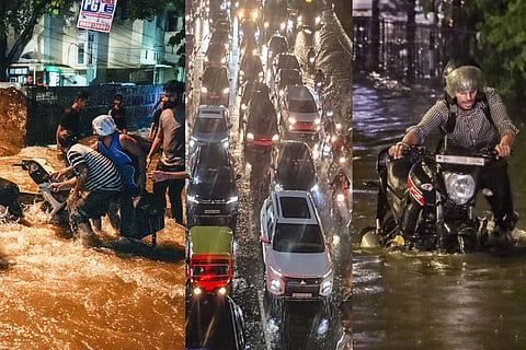Scenes from rain-drenched Delhi, severe waterlogging and traffic jams brought the city to its knees