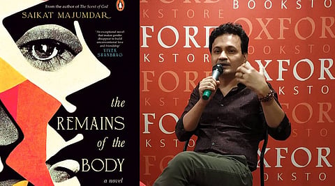 Saikat Majumdar (R) The cover of The Remains of the Body 
