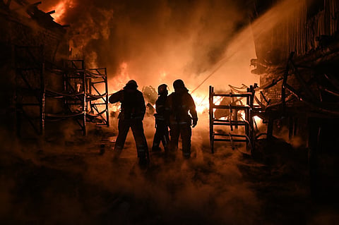 No damage or injuries were immediately reported in the bombardment, which mostly targeted the region of Kyiv, the capital.