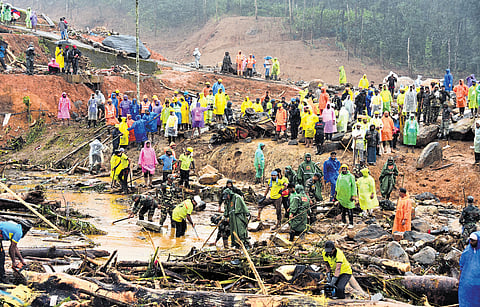 File - Local authorities, along with rescue teams, are working tirelessly to navigate the narrow roads from Meppadi to Mundakkai to reach the affected areas. 