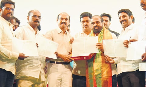 Health Minister Satya Kumar Yadav takes part in the Jeevandan Awareness Programme 
in Vijayawada on Friday 