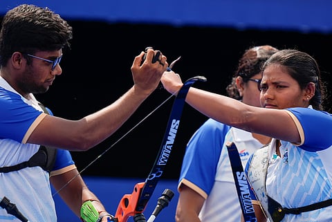 India's Ankita Bhakat (right) and Dhiraj Bommadevara (left). (File photo | AP)