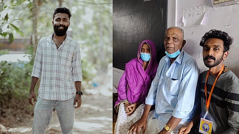 Savil Sunny, left, and Vishnu, right, with two survivors.