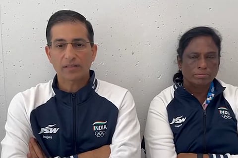 India's Chief Medical Officer Dr Dinshaw Pardiwala with IOA chief  P T Usha