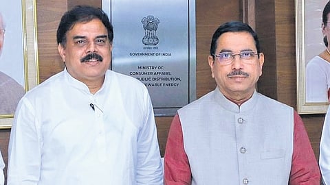 Minister Nadendla Manohar met Union Minister Food and Public Distribution Pralhad Joshi 