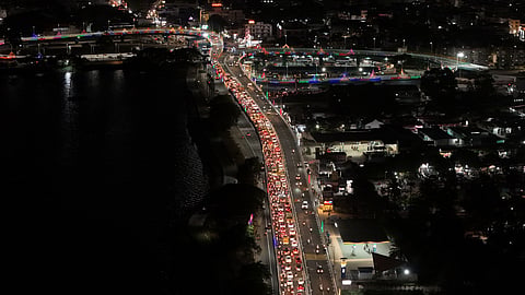Newly inaugurated Ukkadam - Athupalam flyover in Coimbatore on Friday evening. 
