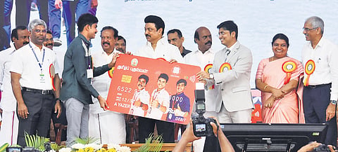 Chief Minister MK Stalin launching the scheme at Government Arts and Science College in Coimbatore on Friday