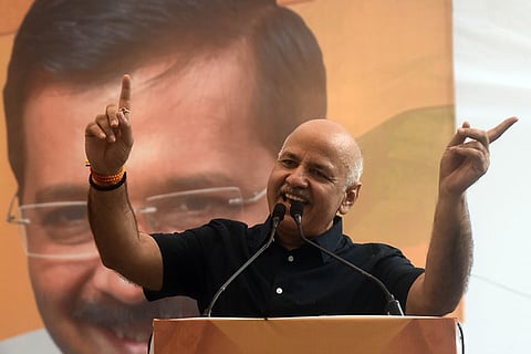 AAP leader Manish Sisodia addresses party workers a day after his release from Tihar jail on bail, at party office in New Delhi on Saturday, Aug. 10, 2024. 