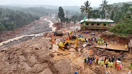 The landslide hit areas of Chooralmala in Wayanad. 