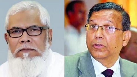 Former Bangladeshi prime minister Sheikh Hasina's advisor Salman F Rahman(L) and former law minister Anisul Huq(R). 