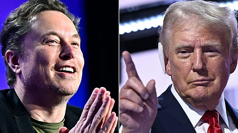 Elon Musk and  US President Donald Trump.