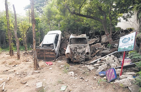 Site meant to be used for the Mallepally ATC resembles a scrapyard. 