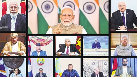 PM Modi addresses the 3rd Voice of Global South Summit virtually on Saturday 