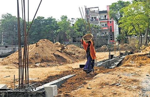 Construction of Shanti Nagar ATC in Mallepally ITI campus under progress 