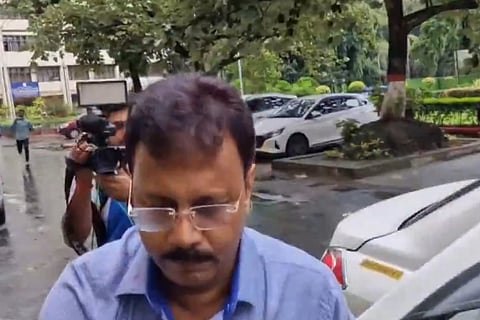 File _Former RG Kar Hospital principal Sandip Ghosh reaches CBI office to be questioned in the case of the rape and murder of a trainee doctor, in Kolkata, Monday, Aug. 19, 2024. 