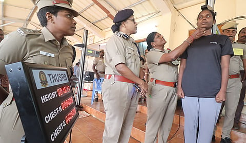 File Photo | Aspirants taking part in TNUSRB recruitment process in AR ground in Madurai