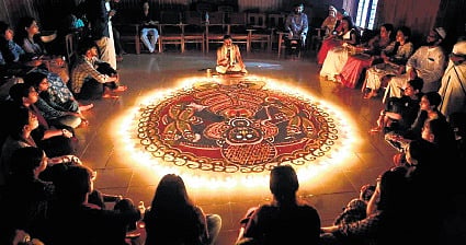 The art brings to life the gods and goddesses using five colours prepared from natural ingredients.