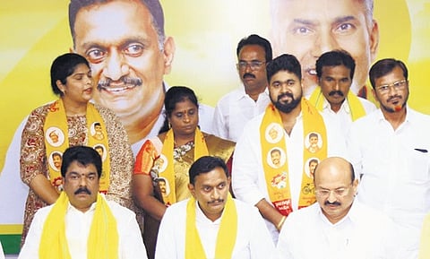 Three corporators of the Vijayawada Municipal Corporation (VMC) from the YSRC joined the TDP
