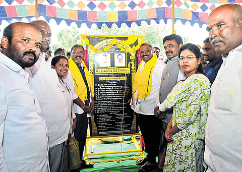 Minister Anagani Satya Prasad and Bapatla MP Tenneti Krishna Prasad laid the foundation stone for 30-bed hospital at Dhulipadi village on Friday 