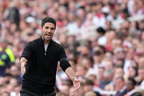 Arsenal's manager Mikel Arteta during an English Premier League match between Arsenal and Wolverhampton Wanderers 