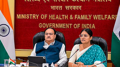 Union Minister for Health and Family Welfare J P Nadda and MoS Anupriya Patel.