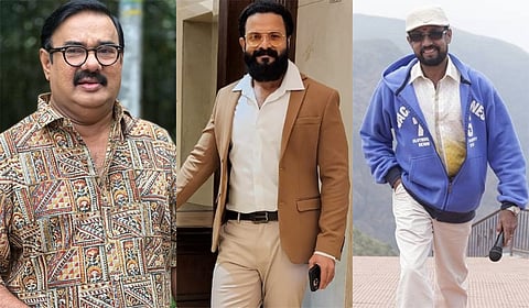 Maniyanpilla Raju, Jayasurya, director Thulasidas (from left to right) 