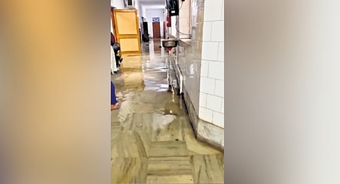 Waterlogging in SCB Medical College and Hospital following heavy rains