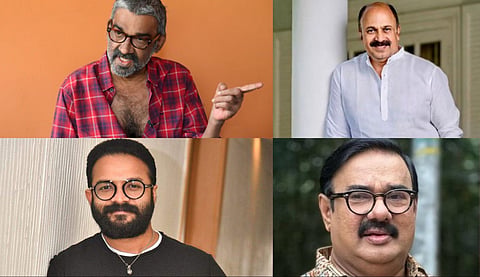 Some noted actors and filmmakers of Malayalam cinema accused of sexual abuse of colleagues. From top left Ranjith (L), Siddique (R), Jayasurya (L), Maniyanpilla Raju(R). 