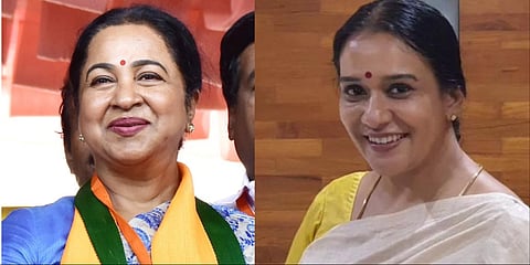 Veteran actors Radhika Sarathkumar and Maala Parvathy. 