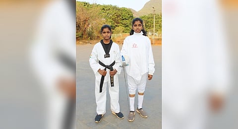 Siblings Mokara and Sri Rupya from Vizianagaram Excel in Combat Sports like Taekwondo and Fencing