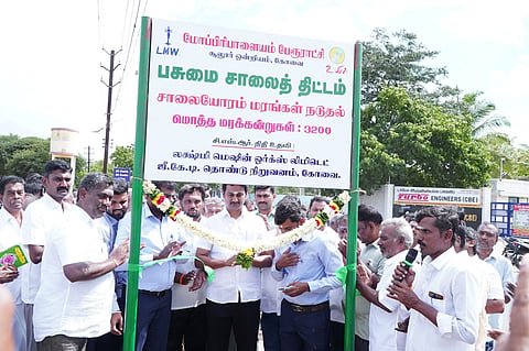 Mopperipalayam town panchayat in Sulur block in Coimbatore district has initiated a project of Green Corridor - to bring its road length around 57 kilometres completely under the green cover. 