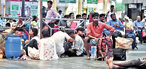 25 trains scheduled to arrive at Chennai Central and other stations in Tamil Nadu were cancelled on Monday, leaving hundreds of passengers stranded 