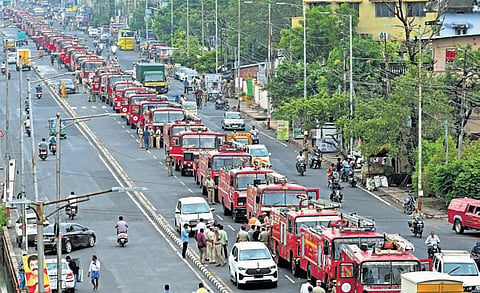 As many as 100 fire engines are being readied to clear the accumulated mud in Singh Nagar once the floodwater recedes