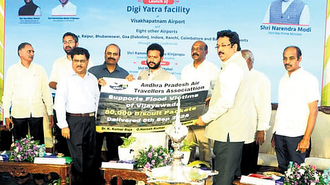 Union Minister for Civil Aviation Kinjarapu Ram Mohan Naidu at the launch of the DigiYatra facility at Visakhaptanam International Airport on Friday 