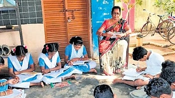 Established in 1975, the school serves around 50 students from Sribishnupur and five nearby villages. 